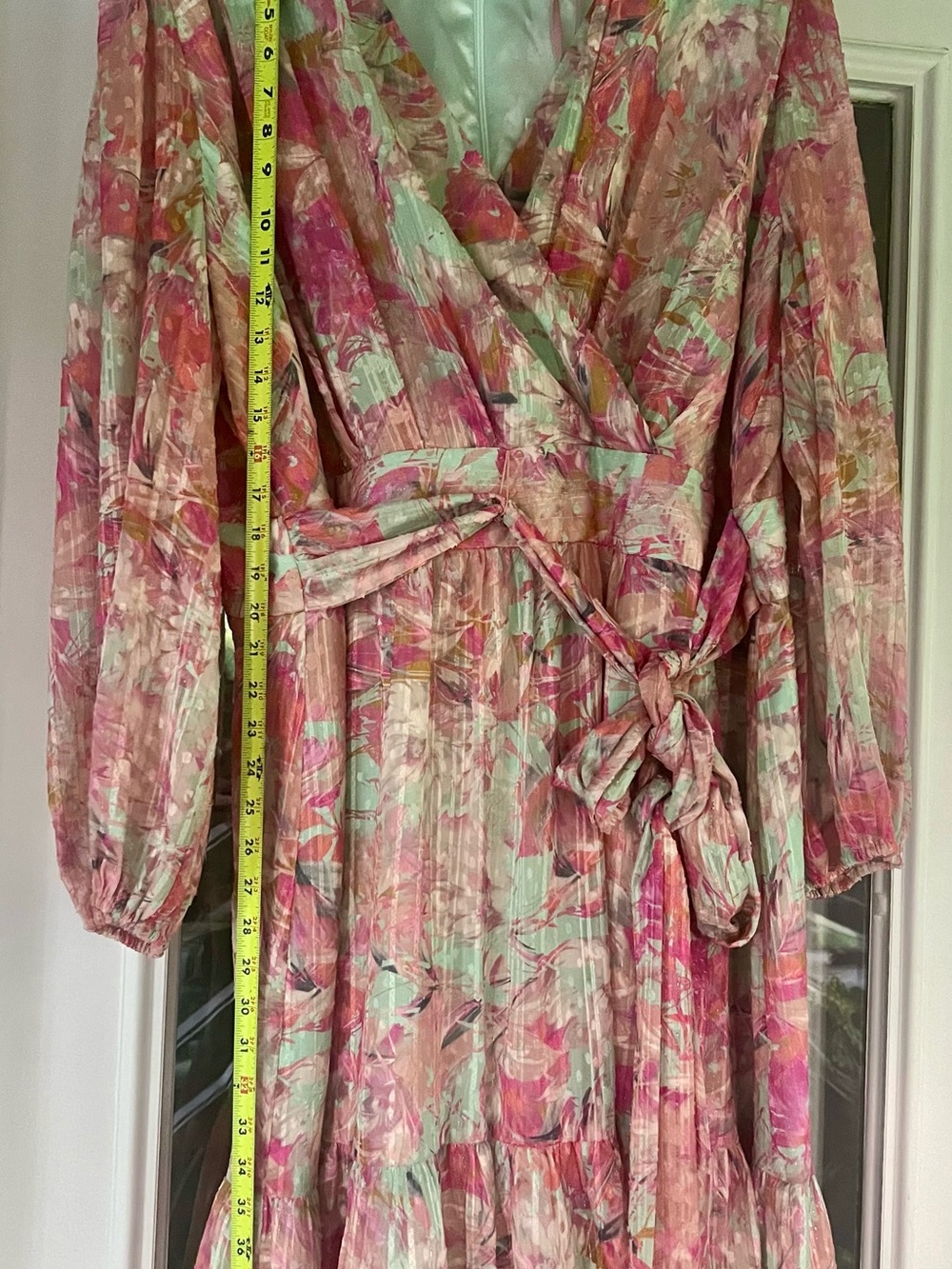 Alex Marie Simone Pastel Floral Dress in Pink and Teal - Picture 4 of 10